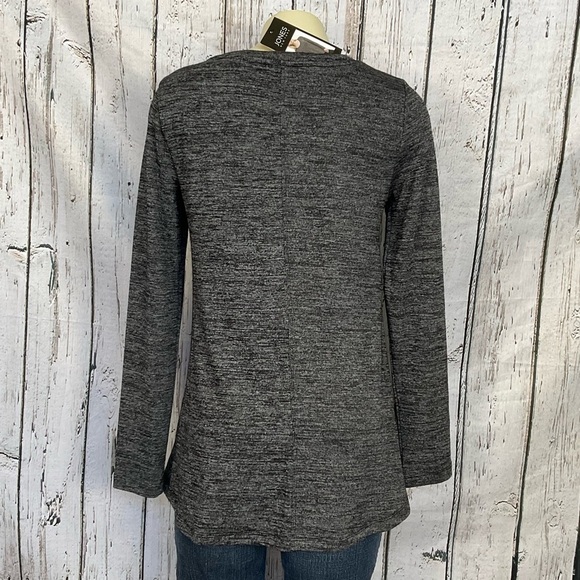 JONES New York Small Black/Gray Long Sleeve Knit Top Very Light Sweater New - Picture 3 of 7